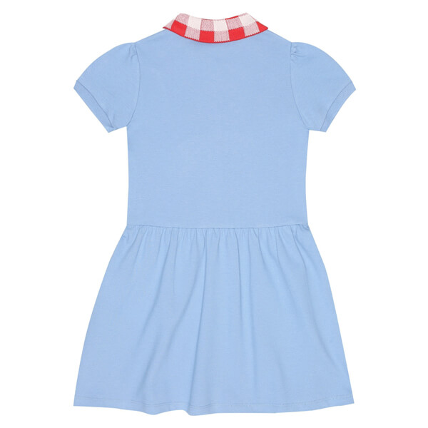 ☆グッチ☆グッチ コピー ベビー服 チェック襟×アップル刺繍ガールズピケドレス12A