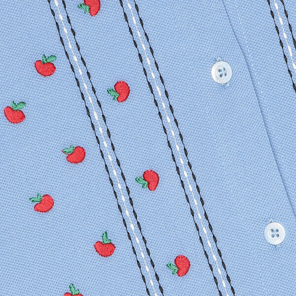☆グッチ☆グッチ コピー ベビー服 チェック襟×アップル刺繍ガールズピケドレス12A