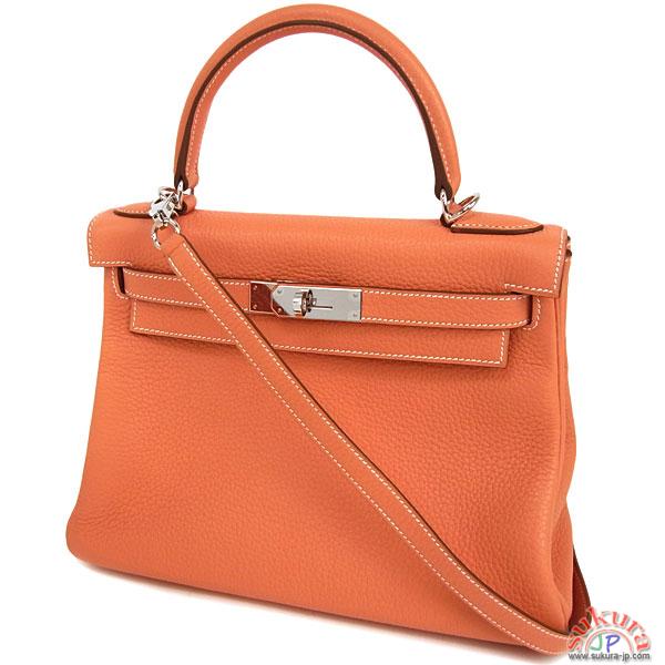 エルメス ケリー 28 cm 内縫い クレヴェット×シルバー金具 Q刻印