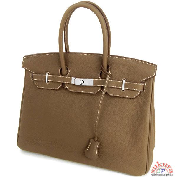 エルメス バーキン コピー 35cm エトゥープ×シルバー金具 P刻印 Birkin バッグ