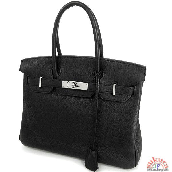 エルメス バーキン コピー 30cm ブラック×シルバー金具 トゴ N刻印 Birkin バッグ