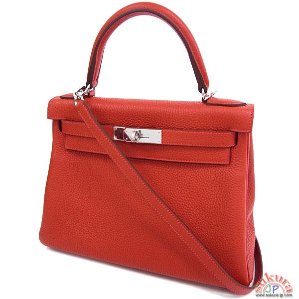 エルメス ケリー 28 cm 内縫い ルージュカザック×シルバー金具 Kelｌｙ QL06-G