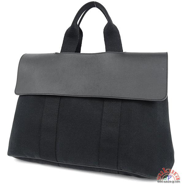 エルメス ハンドバッグ バルパライソ MM ブラック×シルバー金具 QJ18