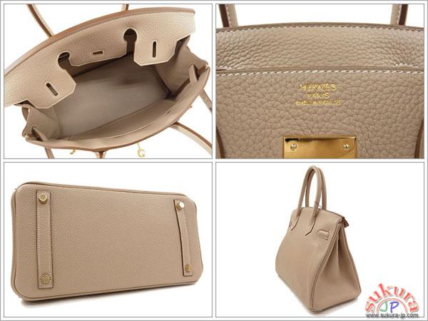 エルメス バーキン コピー 30 cm アルジル×ゴールド金具 Q刻印 QL18-GZ
