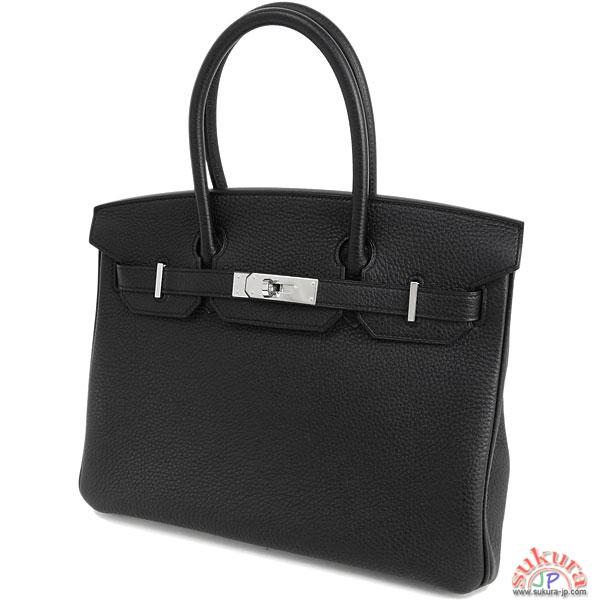 エルメス バーキン コピー 30cm ブラック×シルバー金具 トゴ Q刻印 Birkin バッグ
