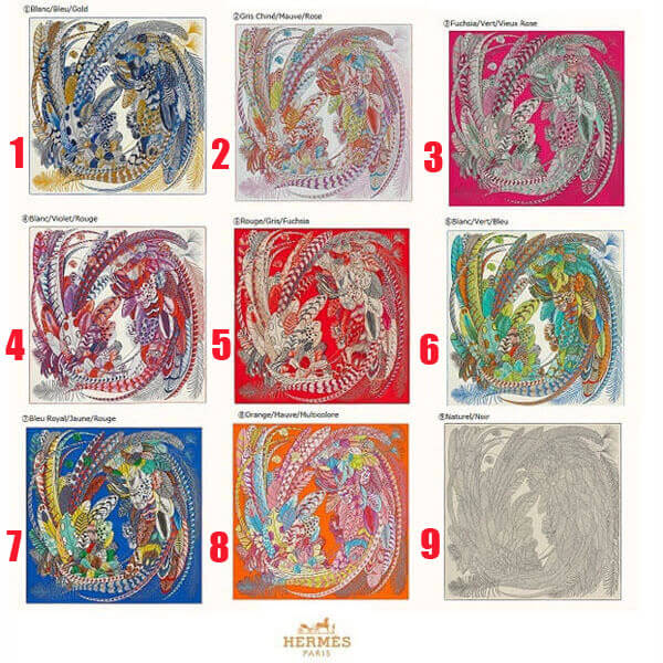 エルメス スカーフ 偽物【エルメス】ギフトBOX付★140x140cm★Plumes en Fete H243433S 