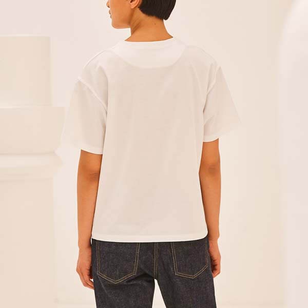 エルメス Tシャツ コピー 日本未入荷21SS 大人女子 コットンTシャツ H1E4615DG9038