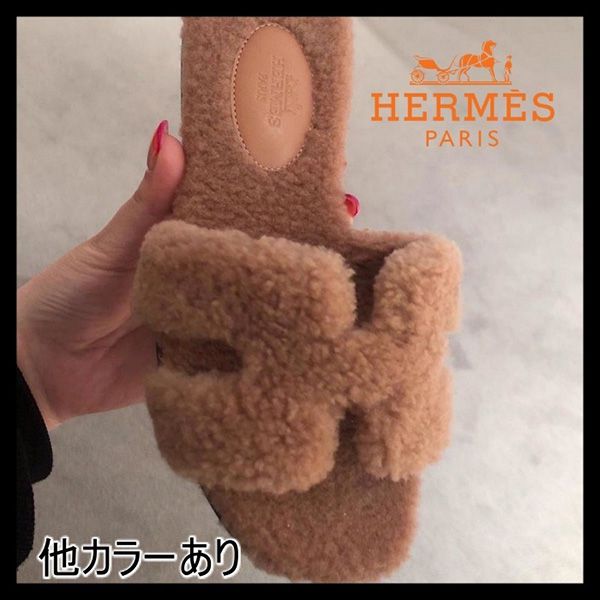 エルメス サントリーニ オラン サンダル モコモコ 偽物《人気★売り切れ前に》H212178Z 9M350
