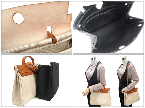エルメス ケリー コピー ショルダーバッグ エールバッグPM ブラック×ナチュラル×シルバー金具 トワルアッシュ×トワルオフィシエ×カーフ E刻印 エルメス バッグ QJ01-CO