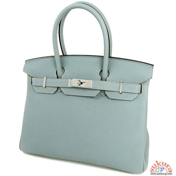 エルメス バーキン 偽物 25 cm ハンドバッグ ブルーランシルバー金具 トゴ P刻印 エルメス Birkin ブルーリン バッグ RB03-YS2