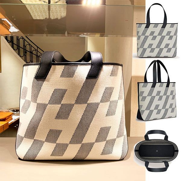 エルメス H en Biais アンビエ キャンバストート 40 H082831CAAE