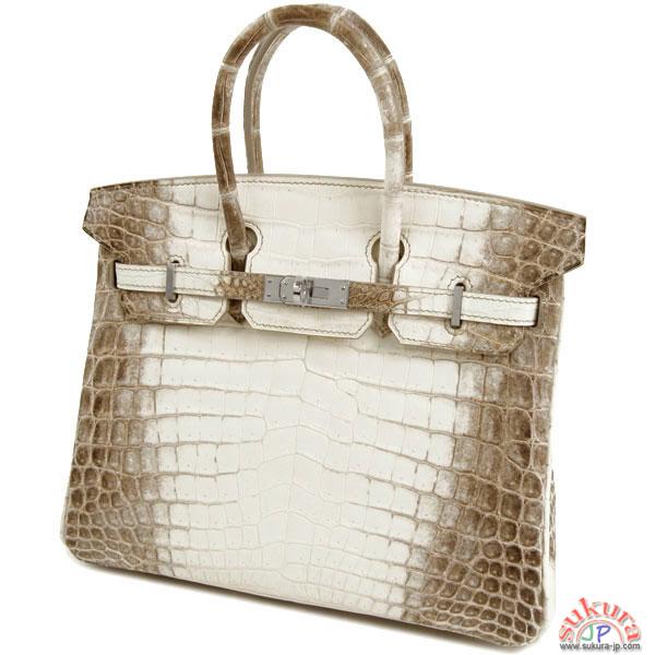 クロコダイル ヒマラヤ 偽物 エルメス バーキン コピー 25cm ハンドバッグ シルバー金具 ニロティカス Q刻印 Birkin Crocodile Niloticus Himalaya バッグQL26-GZ