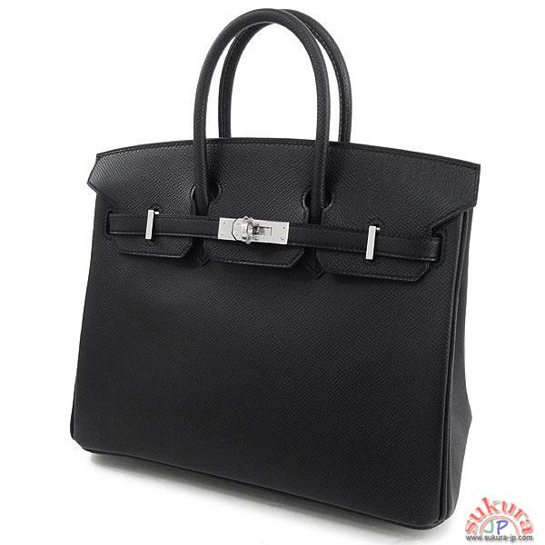 エルメス バーキン コピー 25cm ブラック×シルバー金具 Q刻印 RA08-GZ