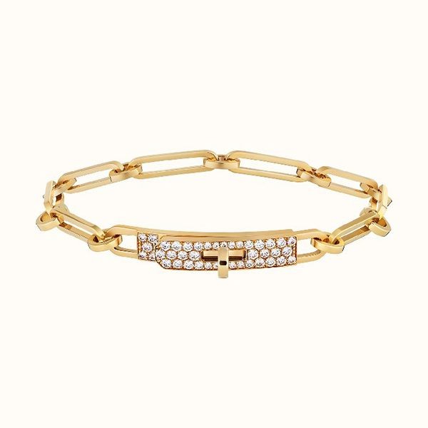 確保済み！エルメス《Kelly Chaine》イエローゴールド ブレスレット コピー