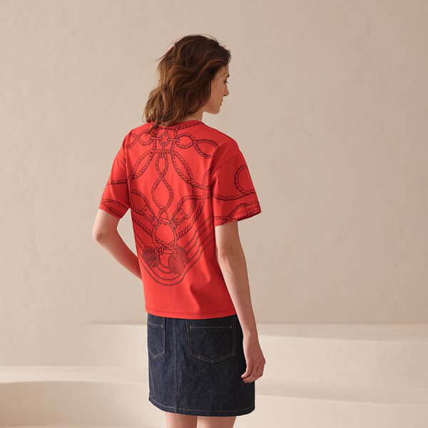 ◆エルメス Tシャツ 偽物◆21SS新!華やかデザイン☆TシャツH0E4609D