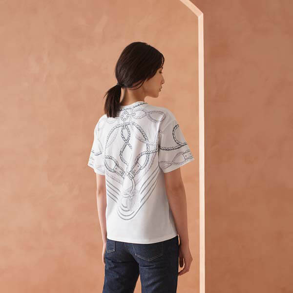 ◆エルメス Tシャツ 偽物◆21SS新!華やかデザイン☆TシャツH0E4609D