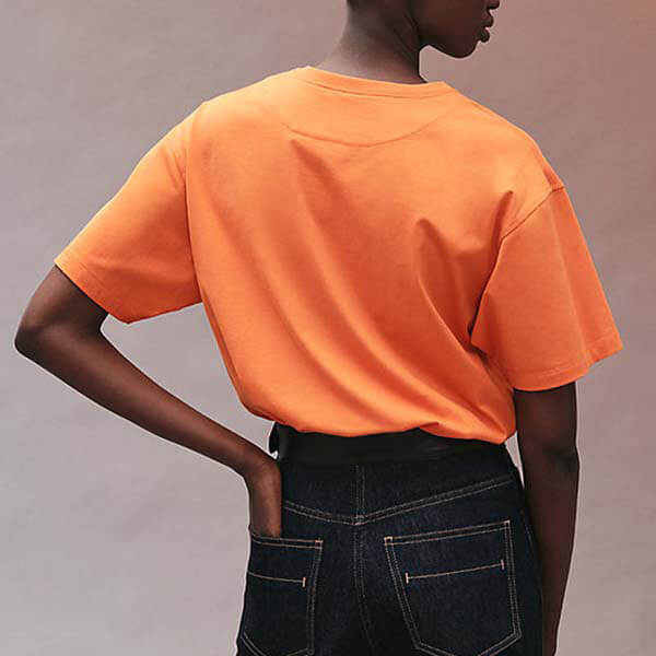 エルメス Tシャツ 偽物 2021秋冬プレ Clic Clac プリント マキシTシャツ H1H4611DO02