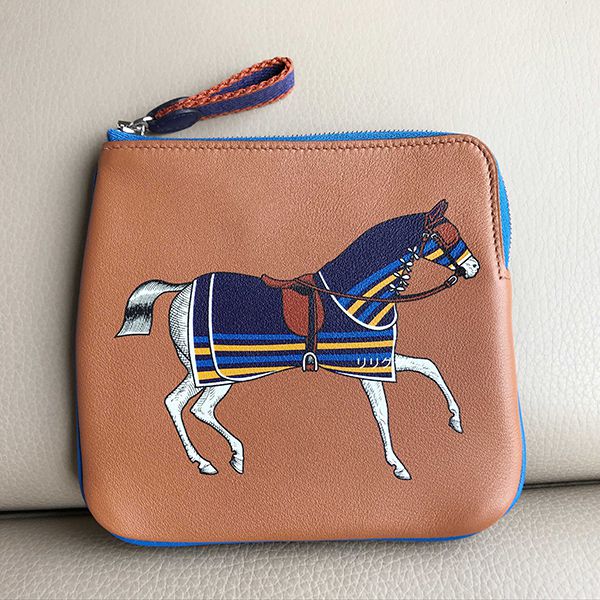 新作限定 エルメス カレポケット コピー馬柄レザーポーチH077637CKAA