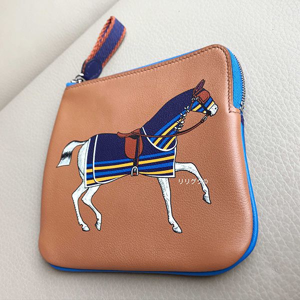 新作限定 エルメス カレポケット コピー馬柄レザーポーチH077637CKAA