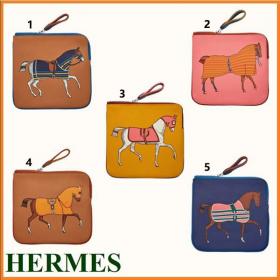 新作限定 エルメス カレポケット コピー馬柄レザーポーチH077637CKAA