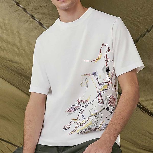 エルメス Cavalcade ロゴTシャツ コピーN級品半袖 コットン 偽物 新色☆希少H257830HA90SM