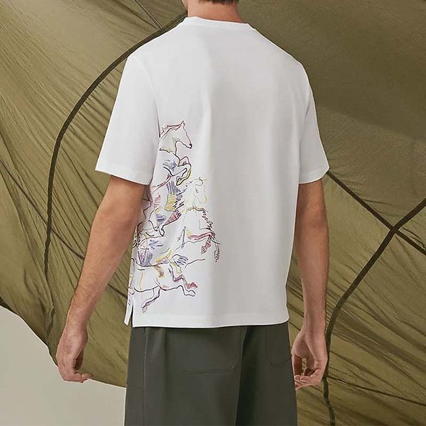 エルメス Cavalcade ロゴTシャツ コピーN級品半袖 コットン 偽物 新色☆希少H257830HA90SM