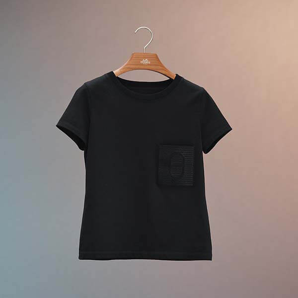 21AW新作 エルメス Tシャツ 偽物 エンブロイダリー ポケット Tシャツ H1H4600D20236
