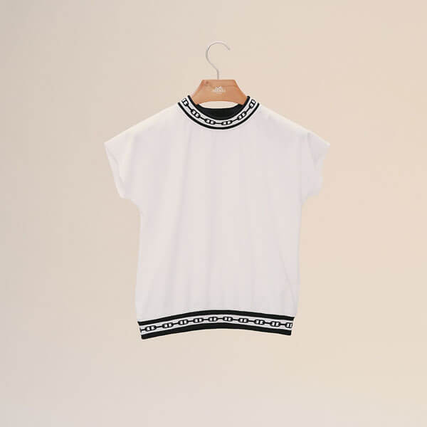  エルメス Tシャツ 偽物 新作AW21プレタ★シェーヌダンクル T-shirt H1H4607D29034
