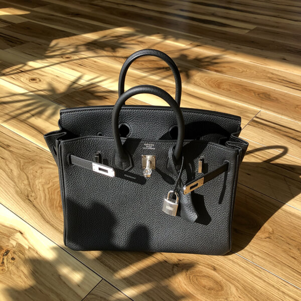 バーキン 超n品 エルメス バーキン コピー 25cm ハンドバッグ ブラック×シルバー金具 トゴ Q刻印
