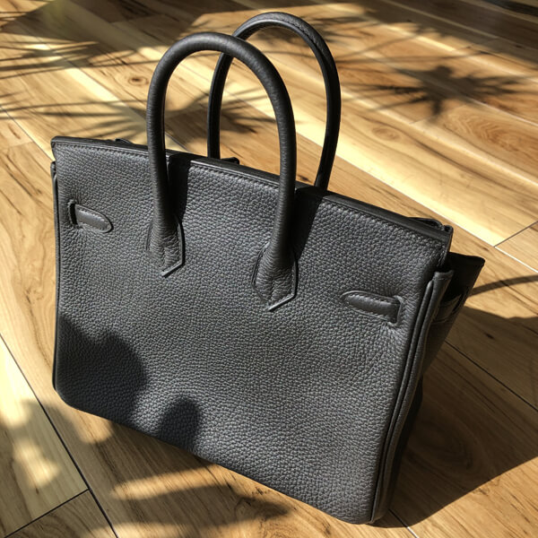 バーキン 超n品 エルメス バーキン コピー 25cm ハンドバッグ ブラック×シルバー金具 トゴ Q刻印