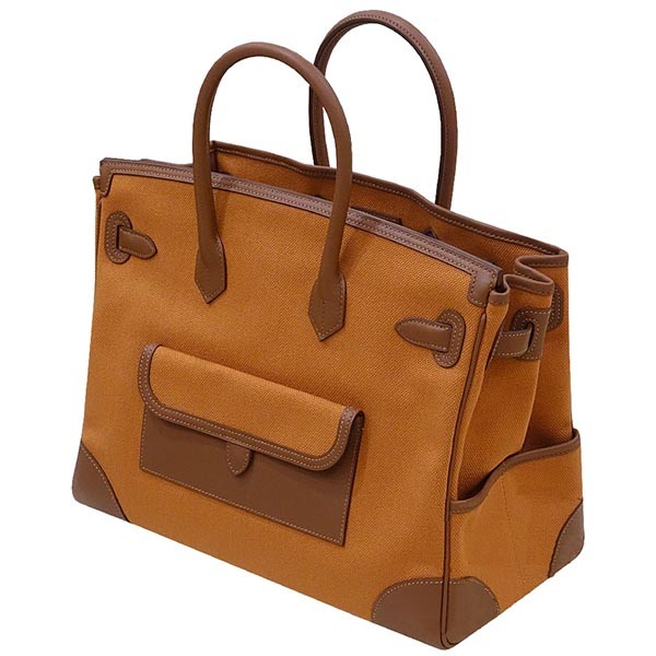 エルメス バーキン カーゴ コピー 35cm/トワルアッシュ×スイフト/ゴールド×ブラウン/シルバー金具 希少!実用的なカーゴ