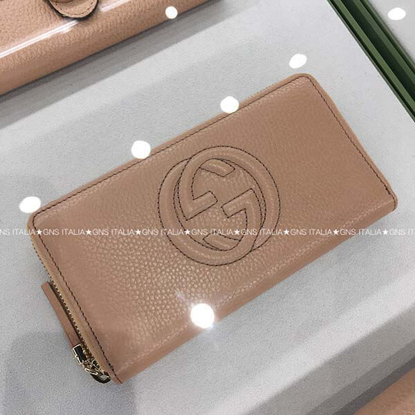 グッチ 偽物 財布 グッチ☆SOHOフリンジタッセル付レザーラウンドジップ長財布
