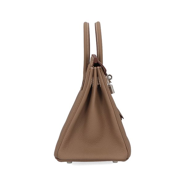 エルメス バーキン 偽物 25 cm ハンドバッグ エトゥープ シルバー金具 ヴォーエプソン Q刻印 エルメス Birkin バッグ