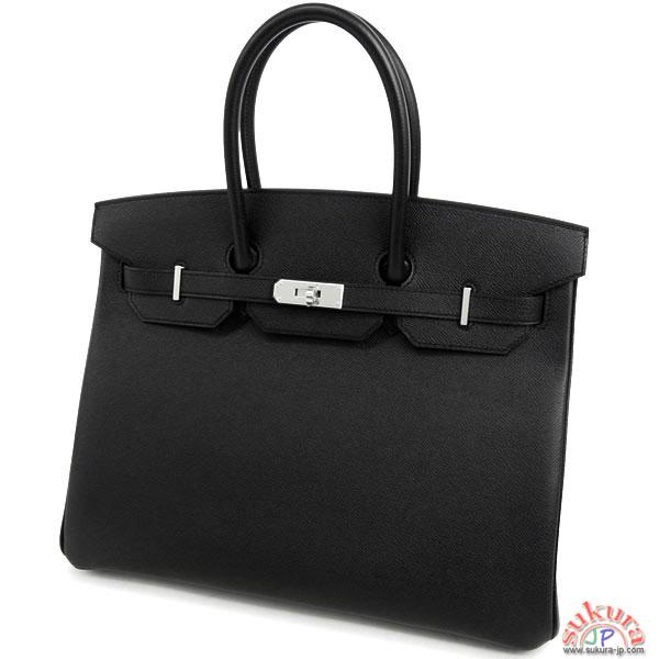 エルメス バーキン コピー 35cm ブラック×シルバー金具 Q刻印 QK23