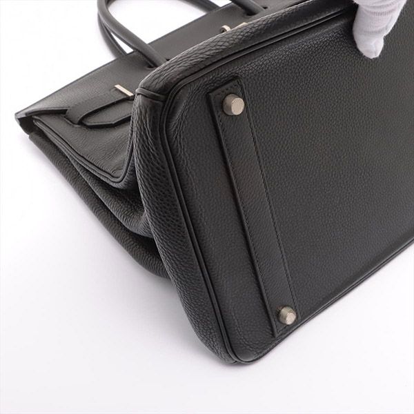 エルメス バーキン40 偽物 トゴ ブラック シルバー金具【追跡付】