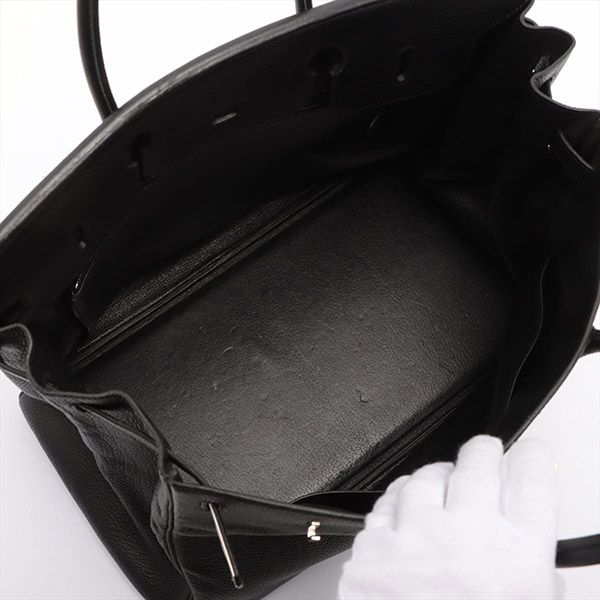エルメス バーキン40 偽物 トゴ ブラック シルバー金具【追跡付】