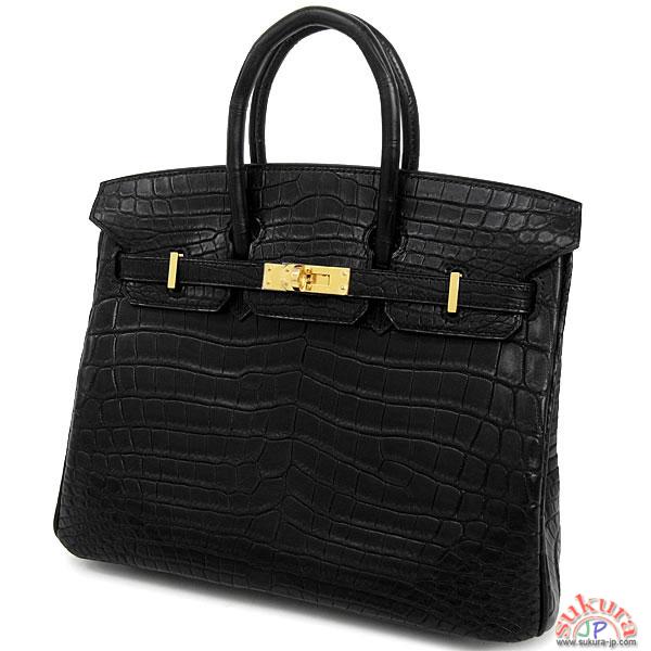 エルメス バーキン コピー 25 cm ハンドバッグ ブラック×ゴールド金具 QK29-GZ