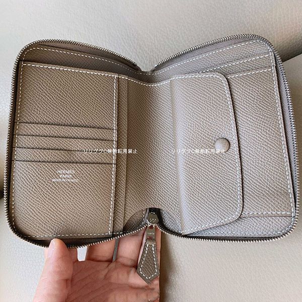 エルメス アザップ コンパクト財布 コピー エトゥープ