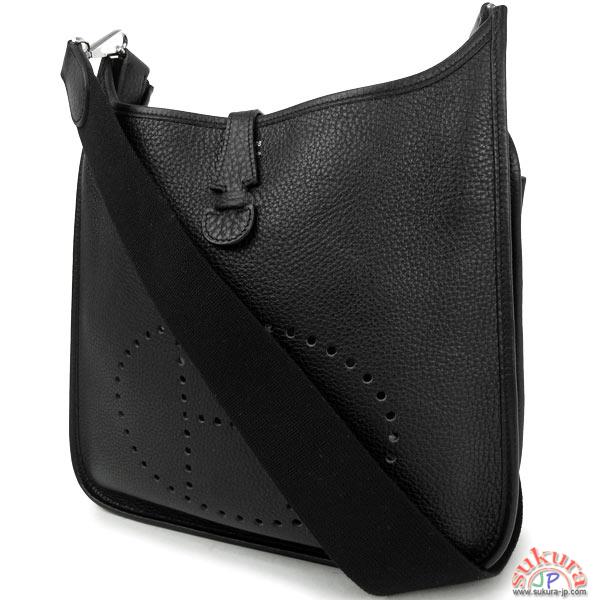 エルメス ショルダーバッグ エブリン 2 ドゥ 29 PM ブラック×シルバー金具 J刻印