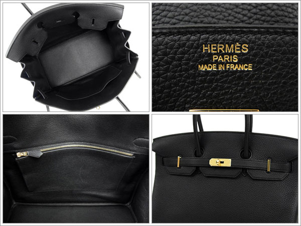 エルメス バーキン スーパーコピー 35 cm ハンドバッグ ブラック×ゴールド金具 トゴ Q刻印 エルメス Birkin バッグ 黒QJ18-GZ
