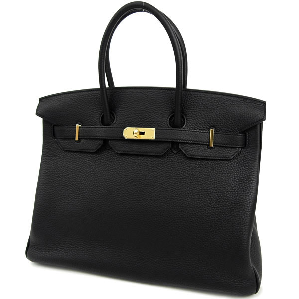 エルメス バーキン スーパーコピー 35 cm ハンドバッグ ブラック×ゴールド金具 トゴ Q刻印 エルメス Birkin バッグ 黒QJ18-GZ