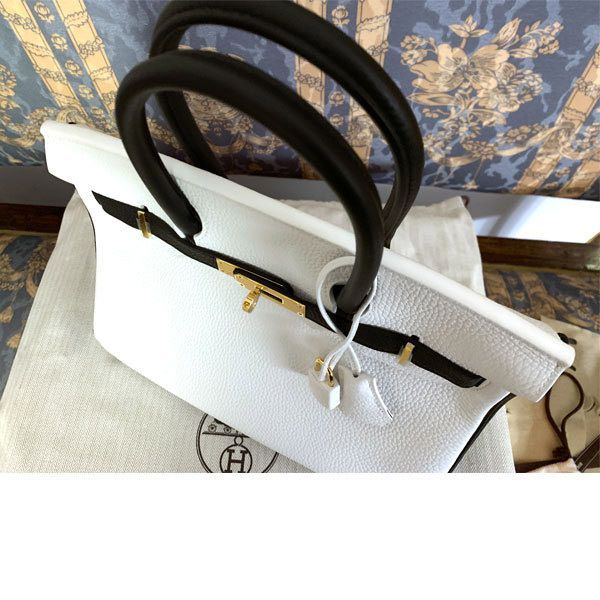 エルメス バーキン 偽物 30 Birkin パーソナルオーダー 白黒 G金具