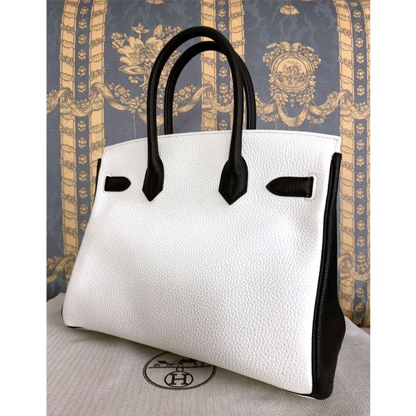 エルメス バーキン 偽物 30 Birkin パーソナルオーダー 白黒 G金具