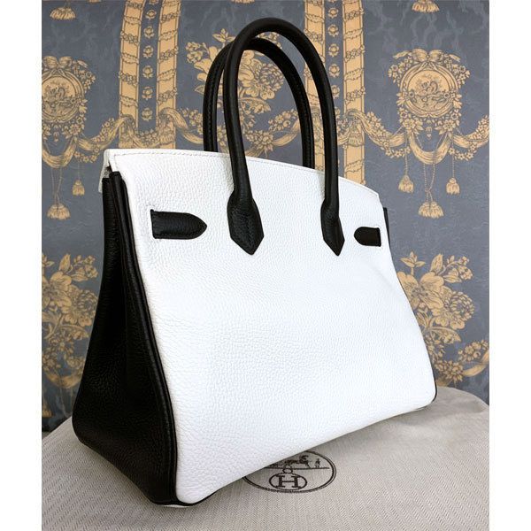 エルメス バーキン 偽物 30 Birkin パーソナルオーダー 白黒 G金具
