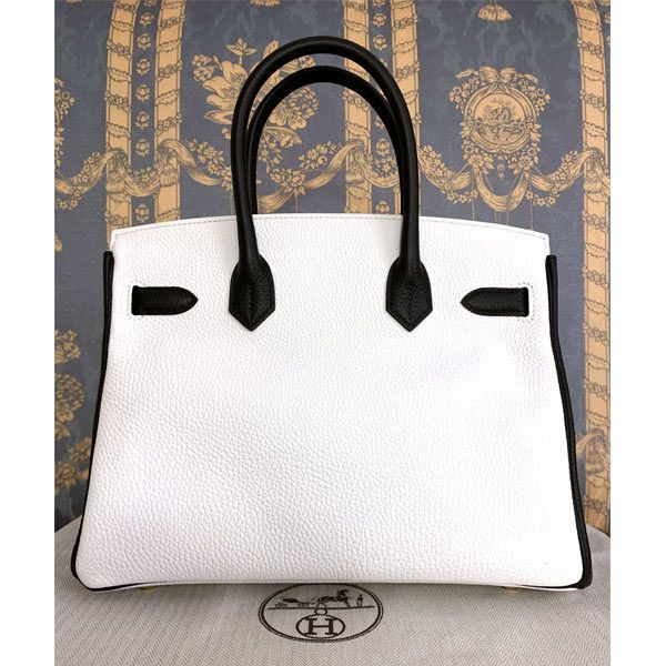 エルメス バーキン 偽物 30 Birkin パーソナルオーダー 白黒 G金具