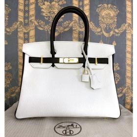 エルメス バーキン 偽物 30 Birkin パーソナルオーダー 白黒 G金具