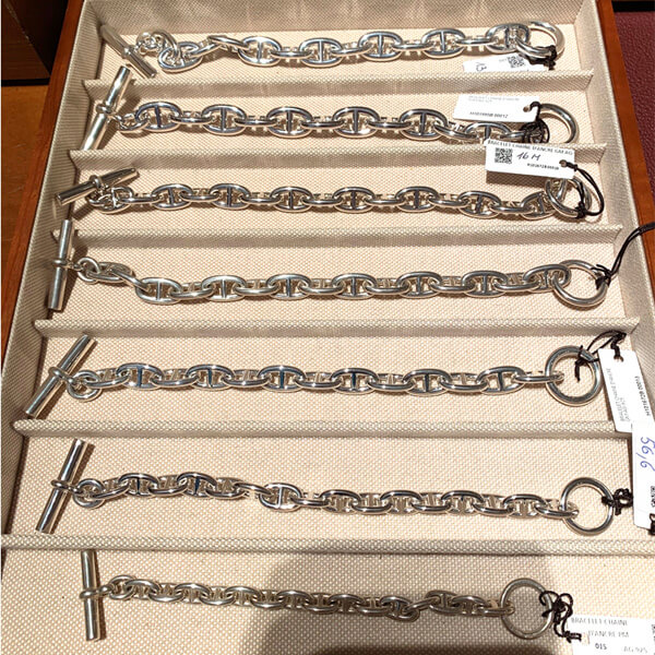 【シェーヌダンクル 偽物 刻印】エルメスコピー N級 シルバーブレスレット Chaine d\'Ancre small H101993B 00020