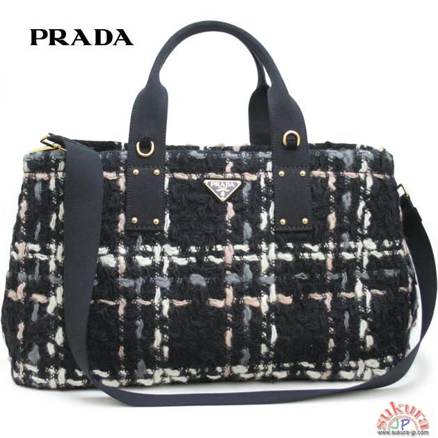 プラダトートバッグ　ツイード　BR2042 SHOPPING NERO TWEED