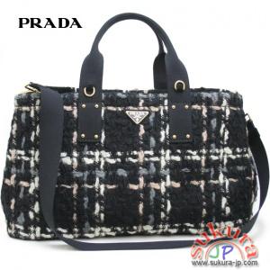 プラダトートバッグ　ツイード　BR2042 SHOPPING NERO TWEED