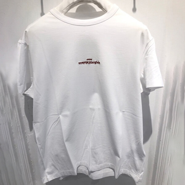 21SS【メゾンマルジェラ Tシャツ コピー】ディストーテッド ロゴTシャツ コットン100％